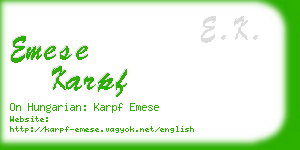 emese karpf business card